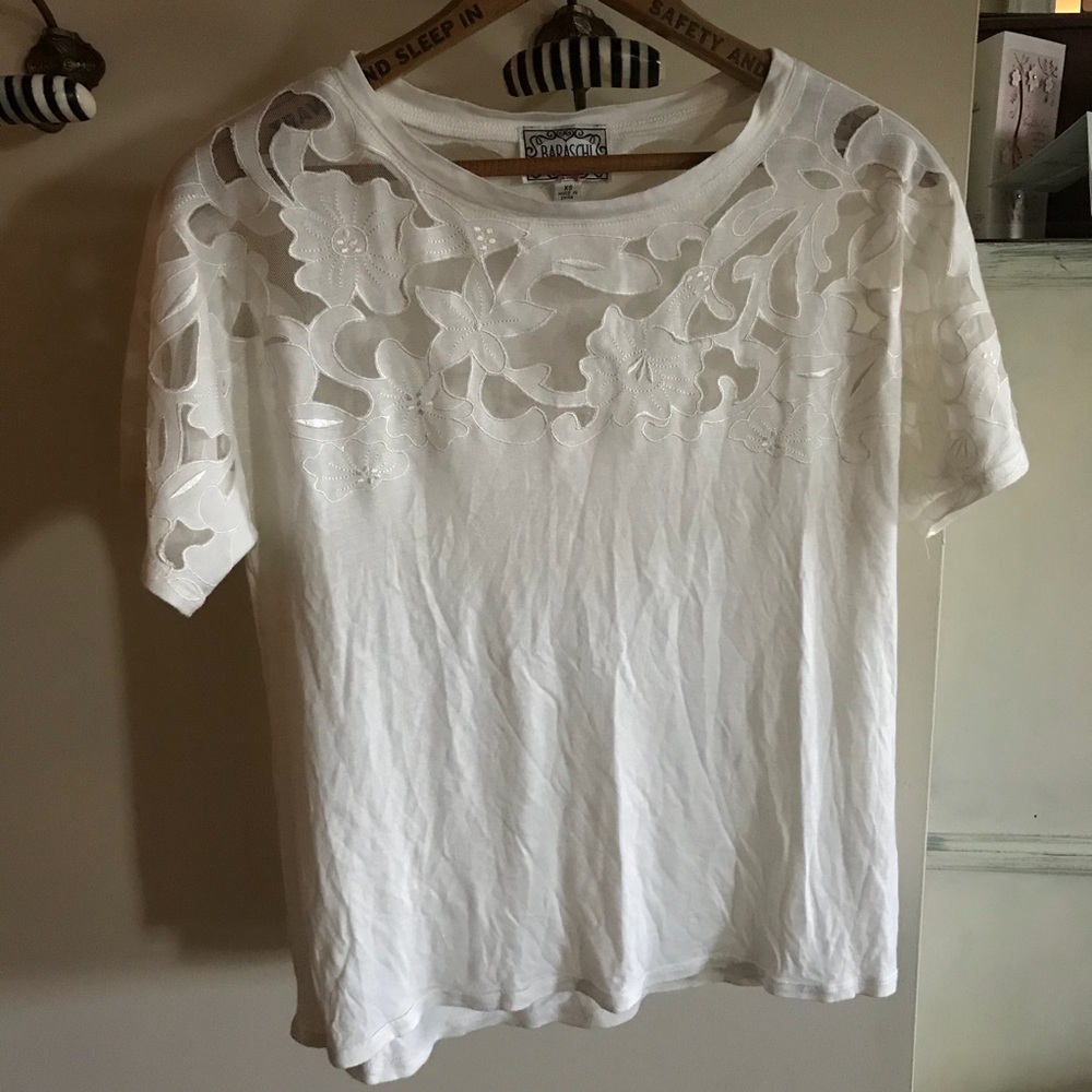 👯‍♀️ SALE 🎉 Anthropologie Decorative White Tee